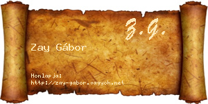 Zay Gábor névjegykártya